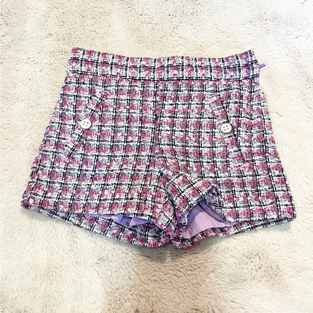 JANIE AND JACK Little Girl’s Tweed Shorts Pink With Pockets Size 2T